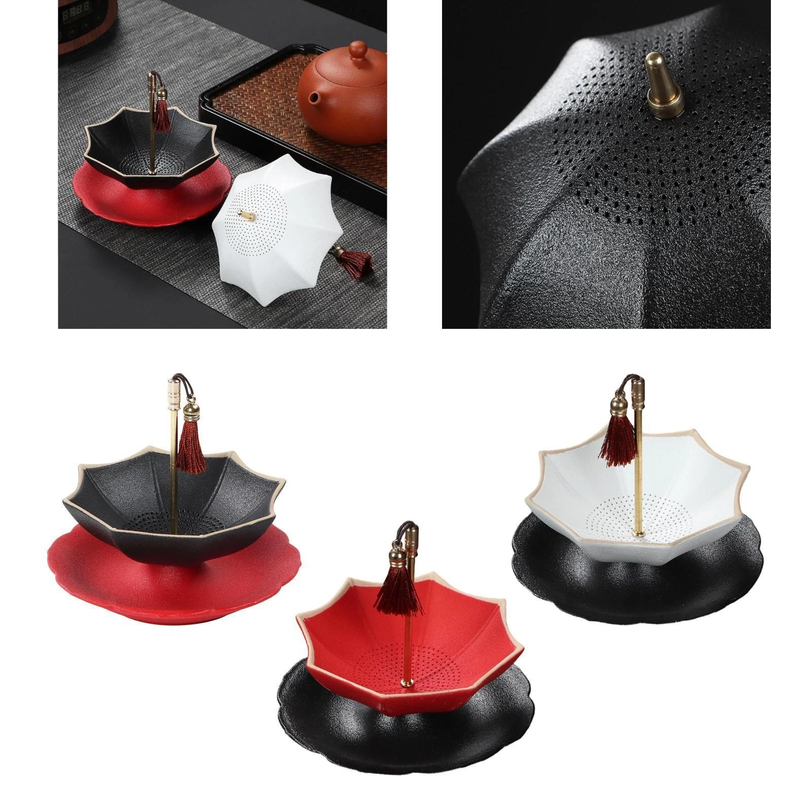 Umbrella Shape Ceramic Tea Strainer Elegant Tea Strainer Filter Efficient