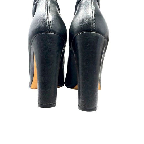 Stivaletti Stuart Weitzman Koko Nero in pelle nera elasticizzati punta aperta donna taglia 11 - Foto 8 di 10