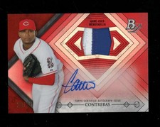 2014 Bowman Platinum Carlos Contreras Jersey Patch Auto Red Refractor /25 UX5514
