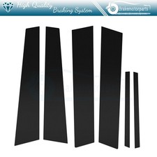 Door Trim Pillar Posts Fits Honda Civic 2006-11 6 Pieces Set Glossy Piano Black