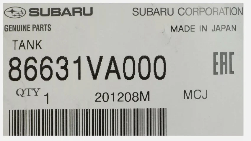 Subaru WRX WRX STI 2015-2021 parabrisas lavadora depósito de líquido 86631VA000 OEM Foto 2 de 2