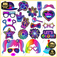 Fotobox Requisiten Neon 25 StüCk Glow Party ZubehöR Deko FüR Geburtstag Hochzeit