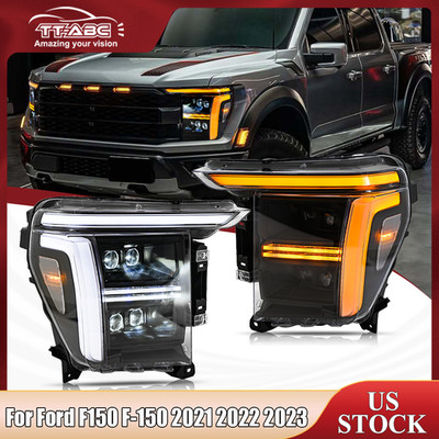 TT-ABC LED Headlight For Ford F150 F-150 2021-2023 DRL Head Lamps Assembly LH+RH
