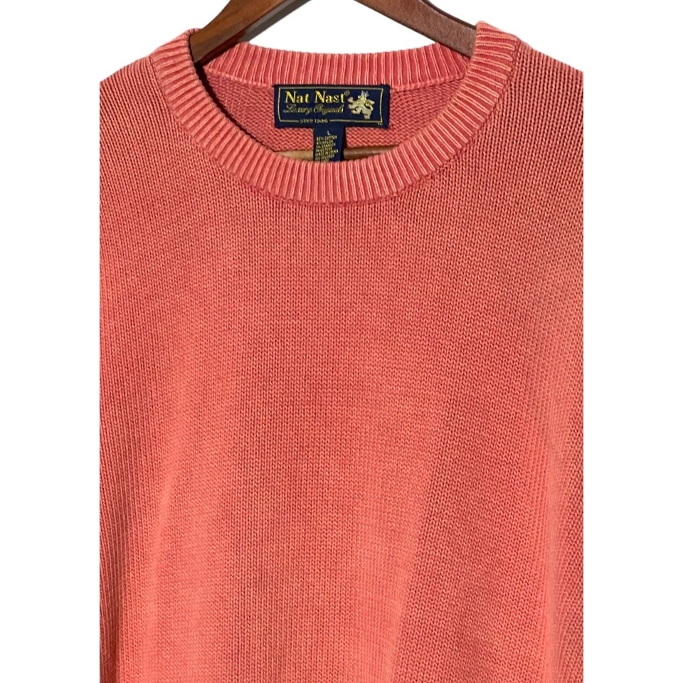 Nat Nast Luxury Originals Men's Coral Cotton Long Sleeve Pullover Sweater Large - Image 3 of 4