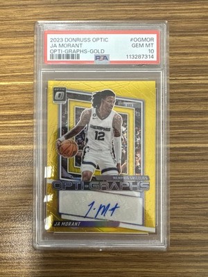 2023 Donruss Optic #OG-MOR- Ja Morant - Opti-Graphs Gold Auto - 5/10 -  PSA 10