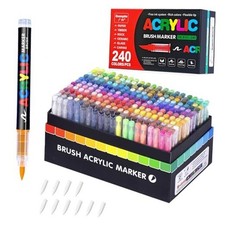 Acrylic Paint Markers, Brush Tip Paint Pens with Direct-Liquid Ink 240 Colors