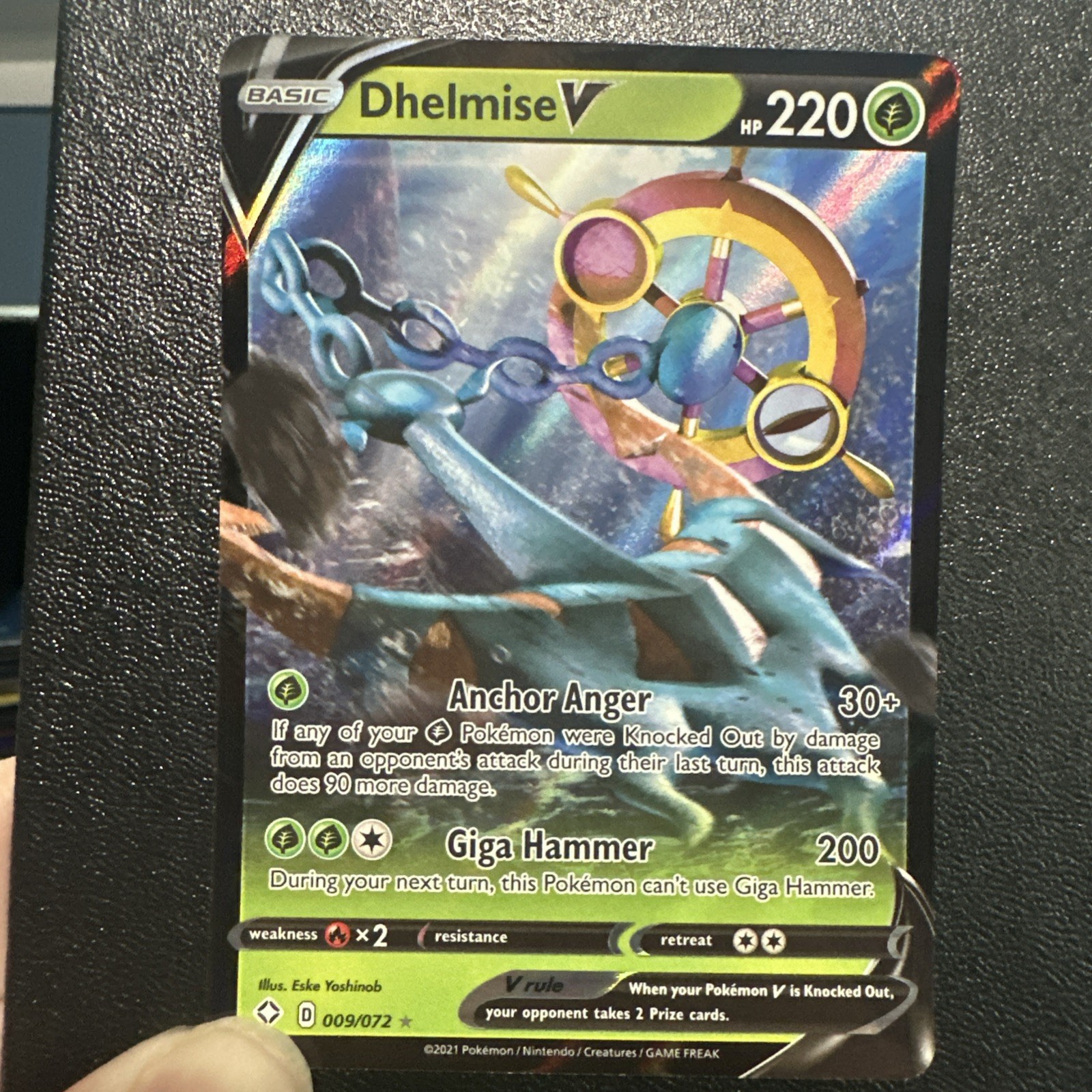 2020 Pokemon Sword and Shield #9 Dhelmise V URR