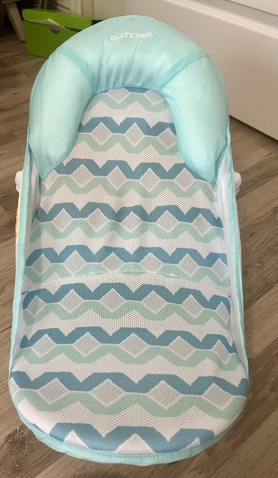 Estilingue de banho dobrável Summer Infant Deluxe bebê banhista com 3 posições reclinável - Imagem 2 de 4