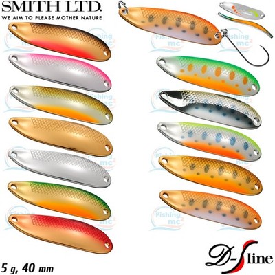 Smith D-S Line 5 g 40 mm Assorted Colors Trout Spoon
