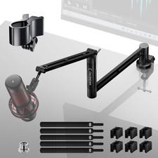 M05 Boom Arm, 360 Rotatable Microphone Stand with Desk Mount, Foldable Desk Mic