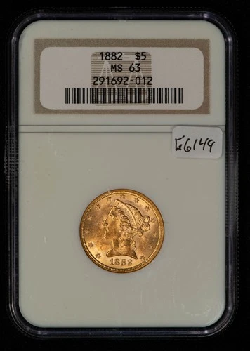 1882 G$5 Liberty Head Gold Half Eagle - NGC MS 63 - SKU-G6149