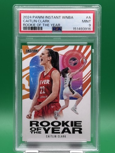 PSA 9 Mint Caitlin Clark 2024 Panini Instant A WNBA Rookie of the Year Indiana