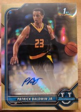 PATRICK BALDWIN JR 2021-22 BOWMAN UNIVERSITY 1ST CHROME RC GOLD LAVA AUTO 17/50