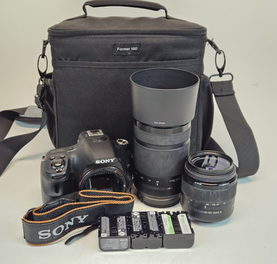 Sony Alpha SLT A58 DSLR Camera w/ SAL55300 DT 4.5-5.6/55-300 SAM & SAL18552 Lens