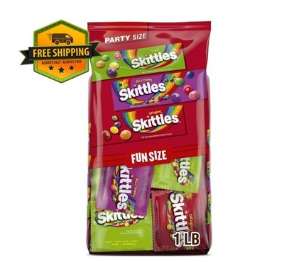 Skittles Original, Wild Berry & Sour Fun Size Chewy Candy   26.46 oz Bulk Bag