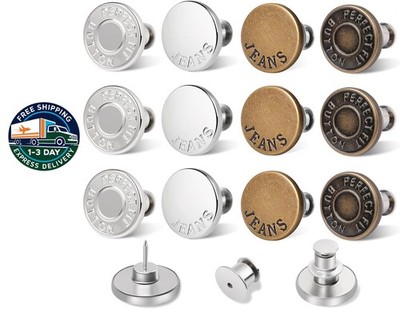 Juego de 12 botones para jeans holgados, ajustador de botones para pantalones