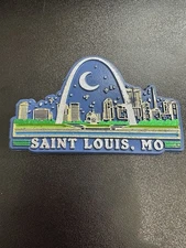 Saint Louis, MO Rubber Magnet Cityscape Moon Arch St.Louis Vintage