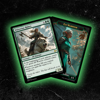 Wolverine Riders + 2 Elf Warrior Tokens - Custom MTG Commander / Playtest Card