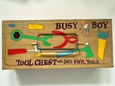 Vintage Busy Boy Tool Chest Ohio Art Toy Metal Box Tin ONLY