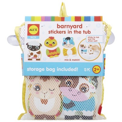 Alex 200103-1 Bath Barnyard Stickers in The Tub, Multicolor Bath Activity