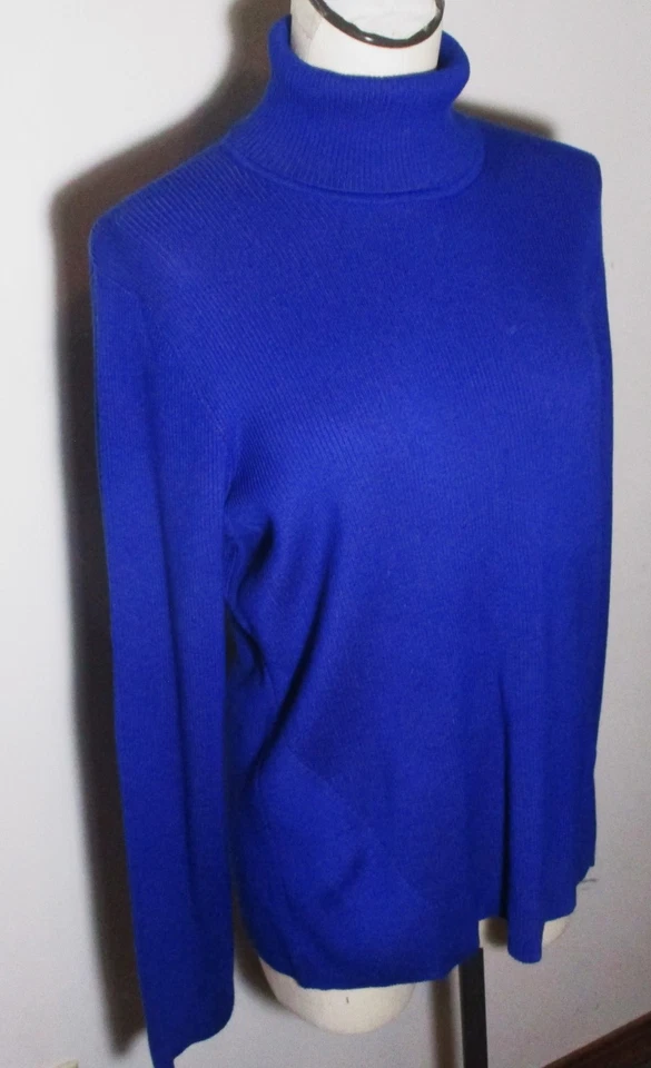 ORVIS Blue Heavy Long Sleeve Turtleneck Top Women's Size XL - Image 3 of 4