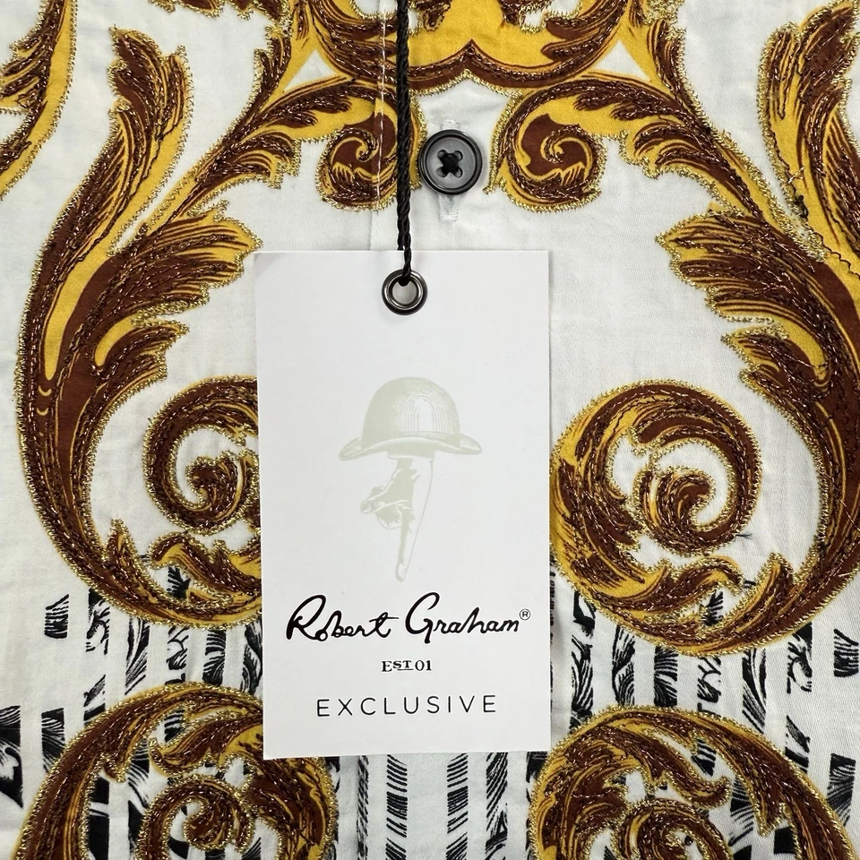 Robert Graham Embroidered Paisley Floral Button-Up Shirt Mens Large Exclusive LS - Image 4 of 4