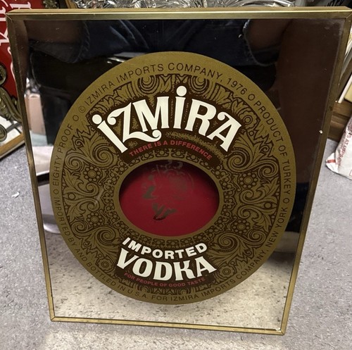 Izmira Imported Vodka Mirror Advertising Bar Man Cave Sign 16" x 13"