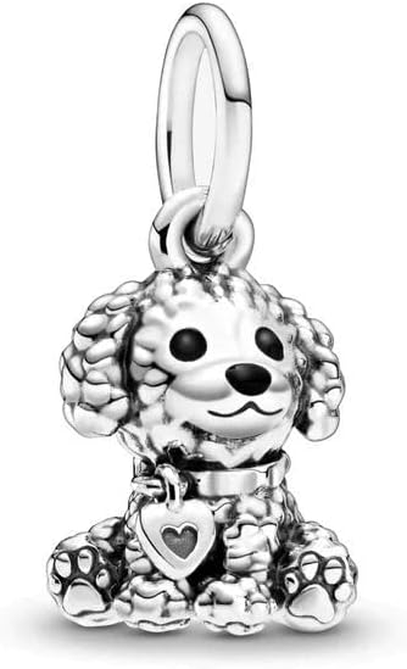 Authentic Pandora Poodle Puppy Dog Sterling Silver Charm 798871C01
