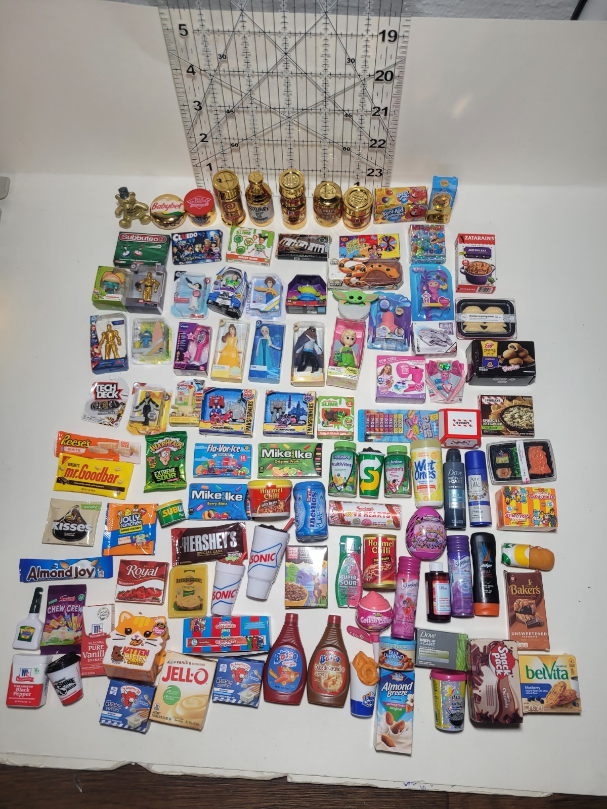 Zuru Mini Brands Lot of 104 No Duplicates Toys Food Bathroom Candy Gold