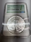 1986 Silver Eagle S$1 Coin MS 69 NGC First Year of Issue with Green Label
