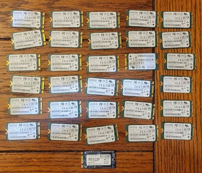 Lot of 30 SanDisk 16GB 2242 M.2 SATA SSD 727240-001 + 1 Apacer 744445-002 AS IS