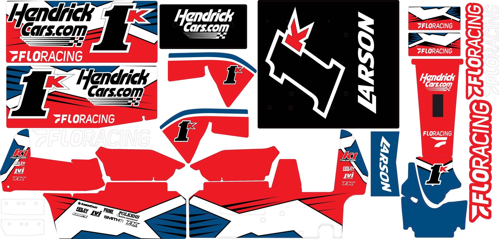 Kyle Larson Themed Losi 22 Sprint Car Wrap - NASCAR Champion Design with Gloss L