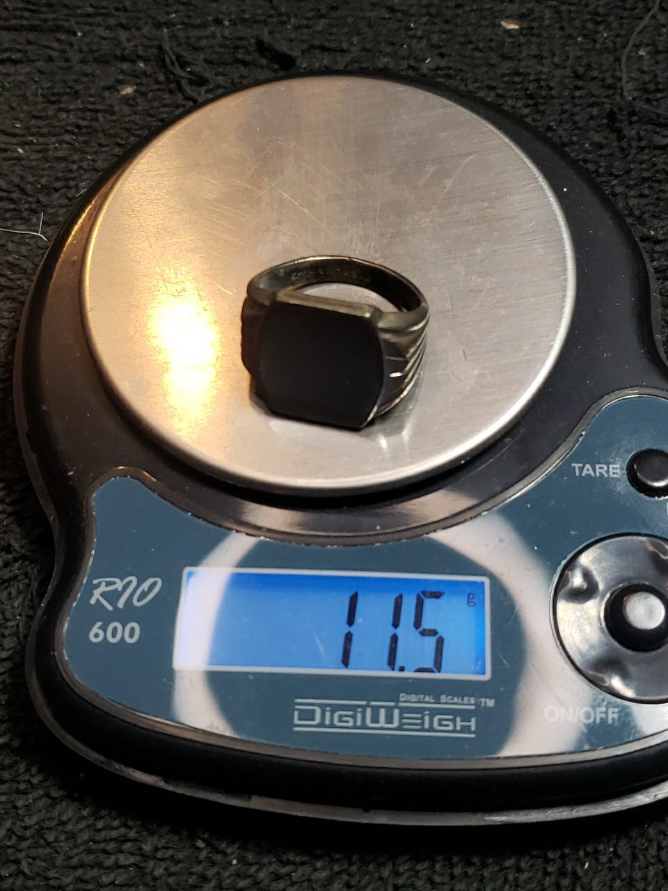 Sterling Silver Solid Ring With Makers MArk (V) 8… - image 10