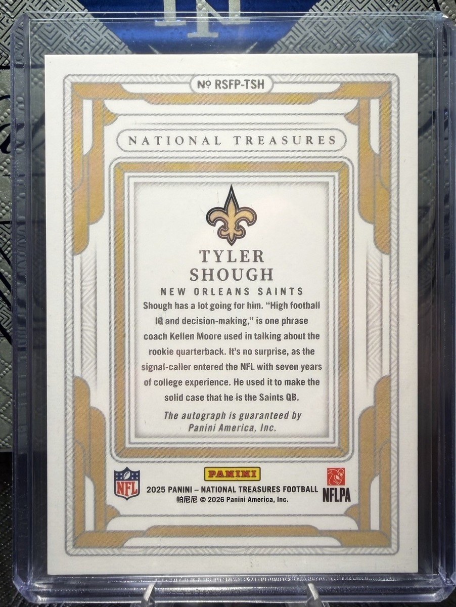 TYLER SHOUGH 2025 Panini National Treasures 69/99 Rookie Autograph