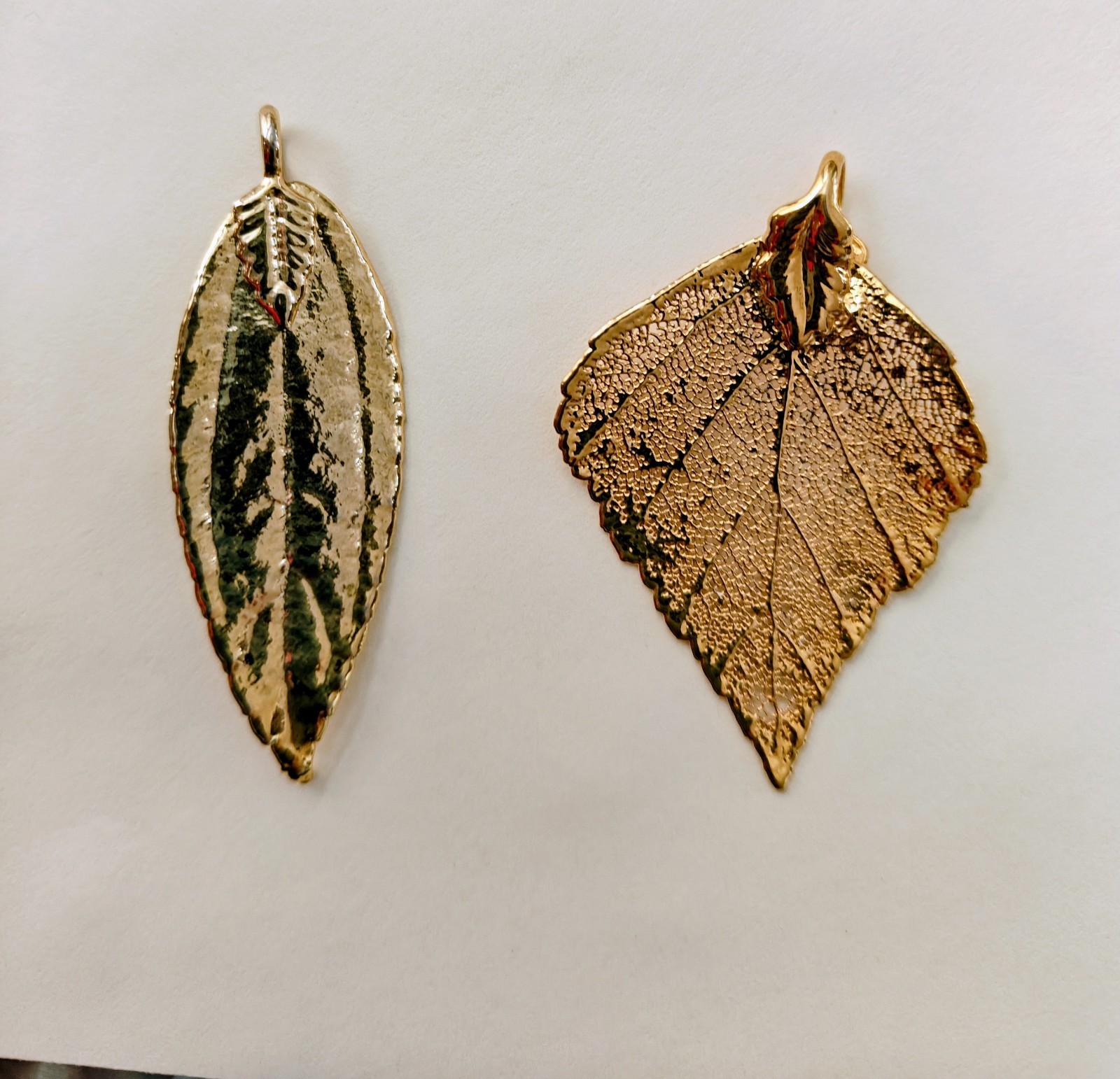 Vintage 14K Gold Dipped Aspen Leaf and Maille Lea… - image 6