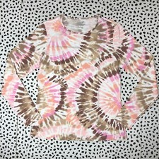 Lands End Tops Rash Sun Guard Swim Crew Neck Long Sleeve Beach Shirts PINK sz S