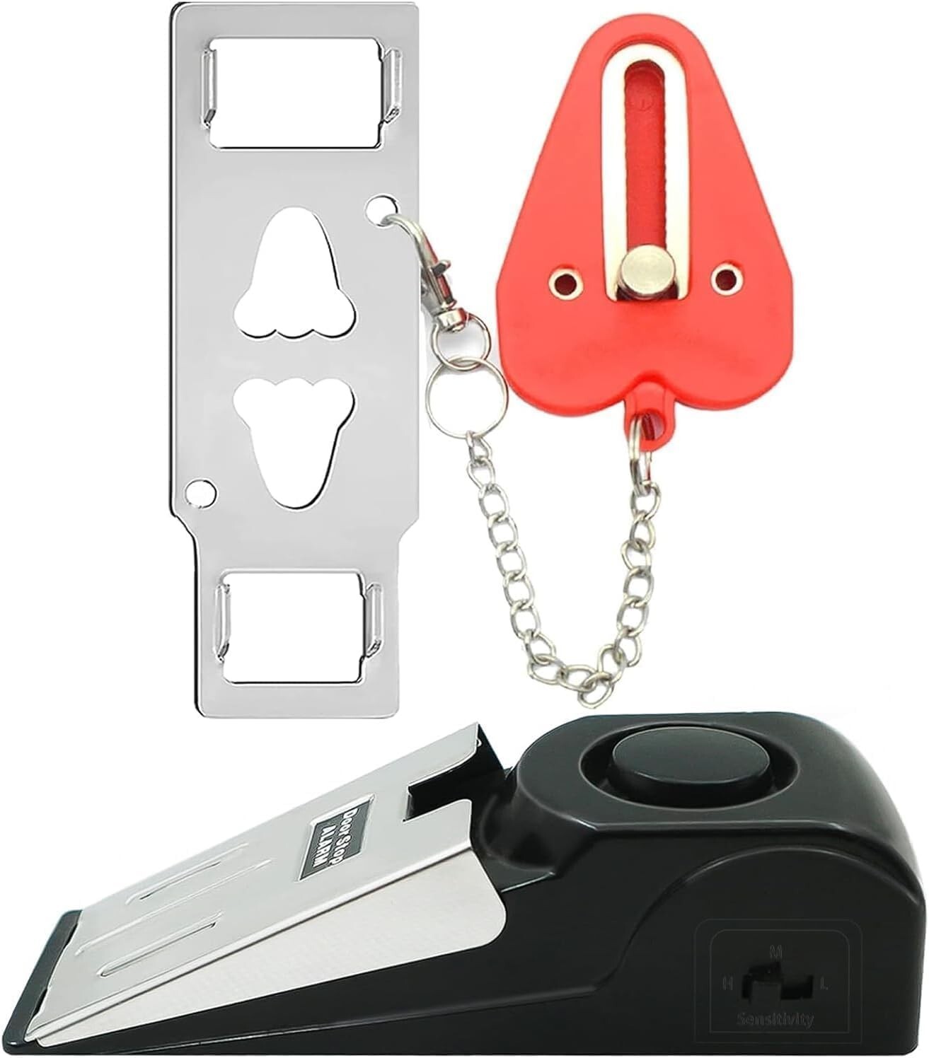 Portable Door Lock and Stop Alarm Set for Enhanced Home Security  