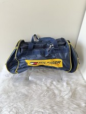 Vintage Tommy Hilfiger Duffle Bag Gym 90 s Navy Blue. Large 26 x 14 x 12 . Flaw