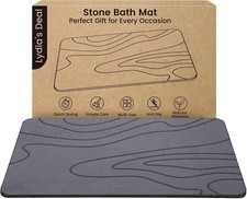 Diatomaceous Earth Bath Non-Slip Stone Shower Mat Foldable 23.6 x 15.4in Random