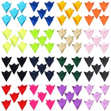5 PCS Men Solid Color Pocket Square Hanky Wedding Accessories Satin Handkerchief
