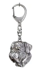 Dogue de Bordeaux, French Mastiff, Bordeauxdog II - Silver-plated key ring with