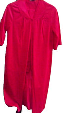 Vintage Vassarette Red Pajamas  Robe Set Sz Small Nylon Made in USA 3/4 Sleeves