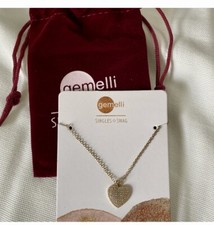 Gemelli Pave Heart Gold Necklace - New in Pouch
