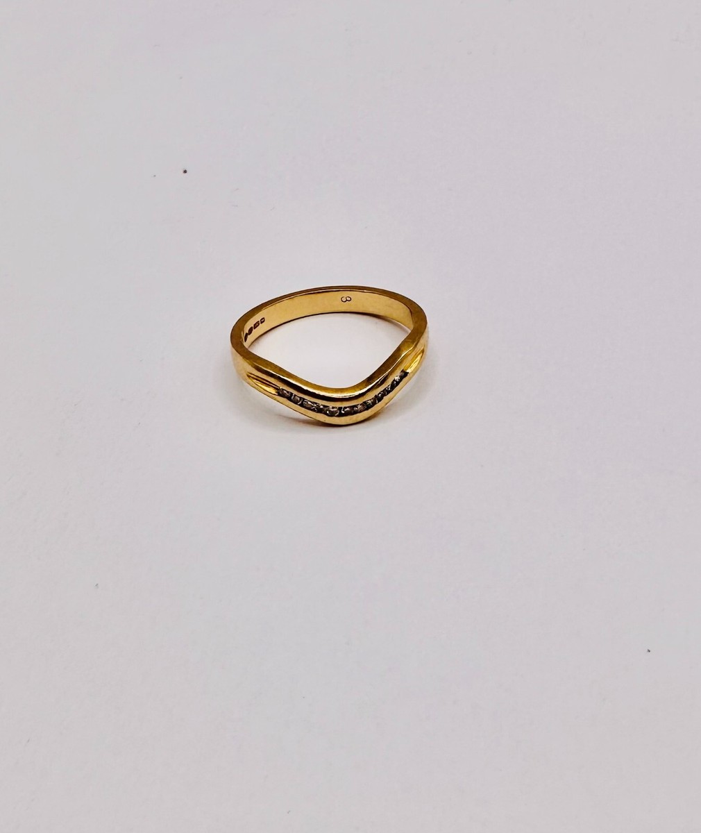 Womens Solid 1ct Yellow Gold Vintage Wishbone Diamond Ring Jewellery  Engagement