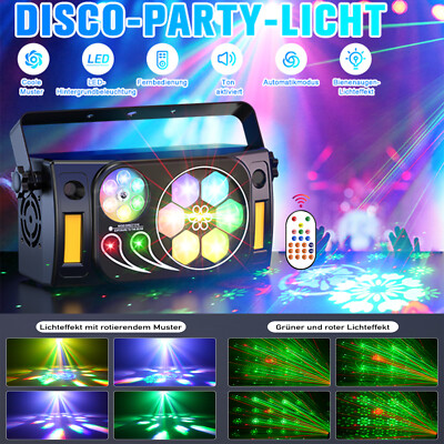 6in1 LED Laser Projektor RGBW Discokugel DMX Fernbedienung für Bar Party DJ Show