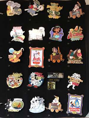 9個 Disney 100Year of Dreams Pins ピンバッジ Walt Disney 100 Years Of Dreams Pin Set Complete w/ Binder -100