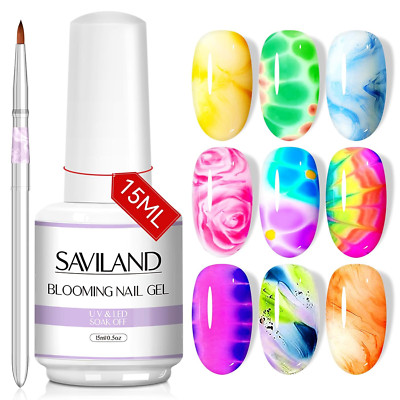 Saviland Blooming Gel 15Ml Clear Blooming Nail Gel Nail Polish Blossom Gel Soak