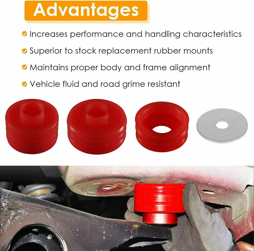 KF04050BK Body Cab Mount Bushing Kit for Ford F250 F350 Super Duty 2WD/4WD 99-18 - Imagem 3 de 4