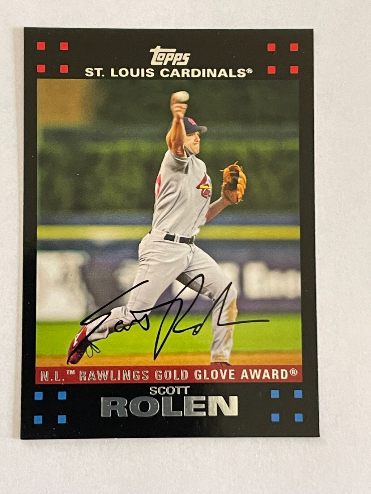2007 TOPPS SCOTT ROLEN #302 GOLD GLOVE AWARD ST. LOUIS CARDINALS BASEBALL CARD