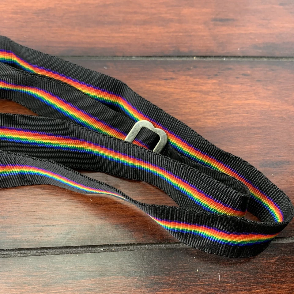 Correa de cámara Kodak de colección negra roja amarilla azul arco iris años 80 Foto 2 de 4